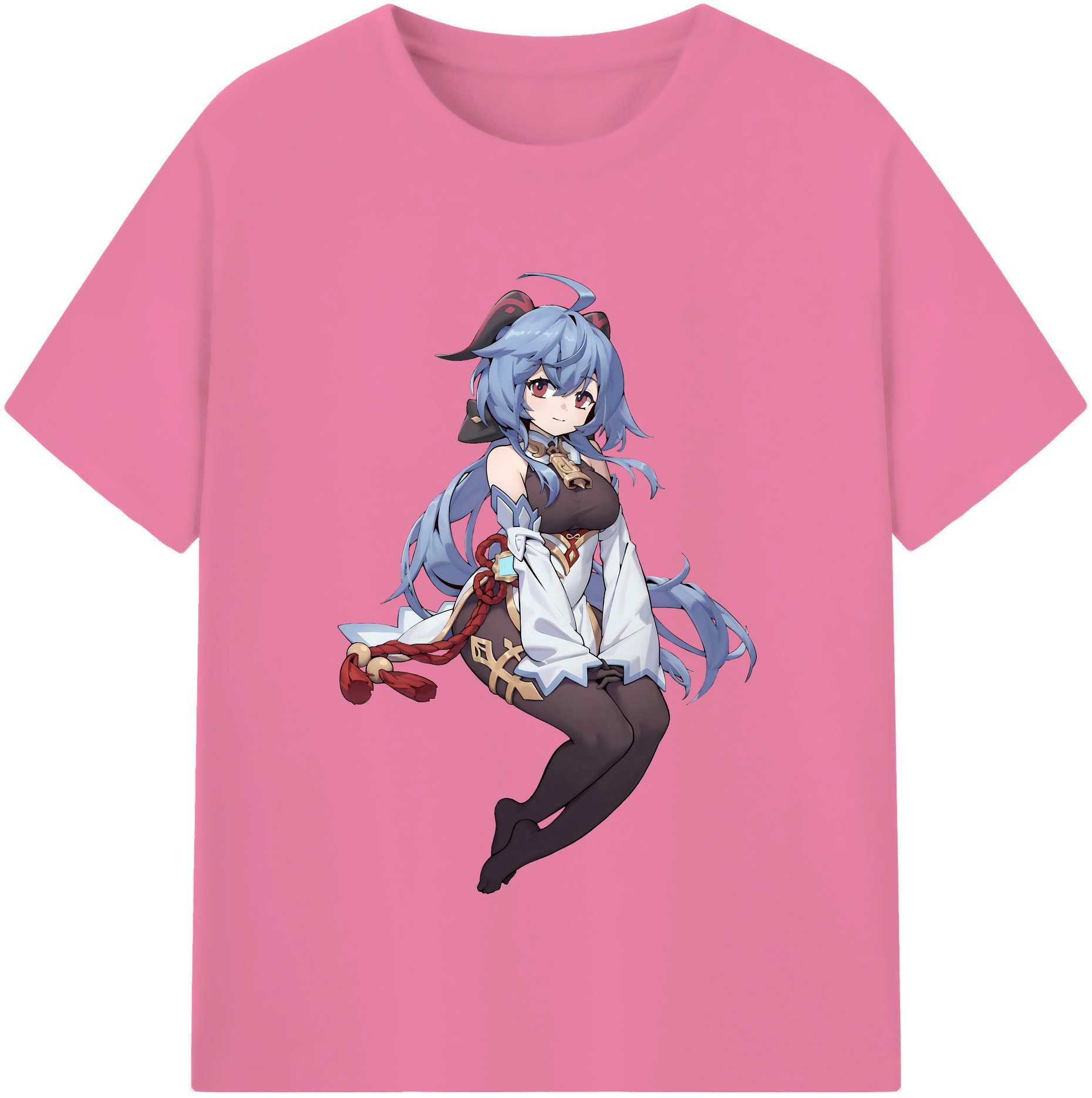 げんし神 甘雨 かんう genshin Ganyu 綿100％半袖Tシャツ（フロントプリント）